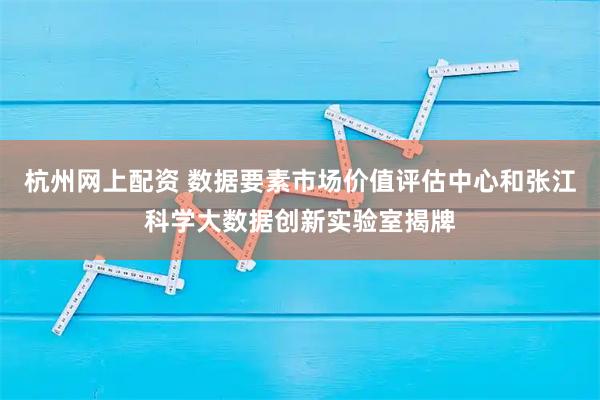 杭州网上配资 数据要素市场价值评估中心和张江科学大数据创新实验室揭牌